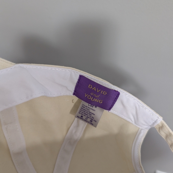 2/$20 David and Young Cream Cap with Multicolor Summertime Embroidery - Picture 2 of 2